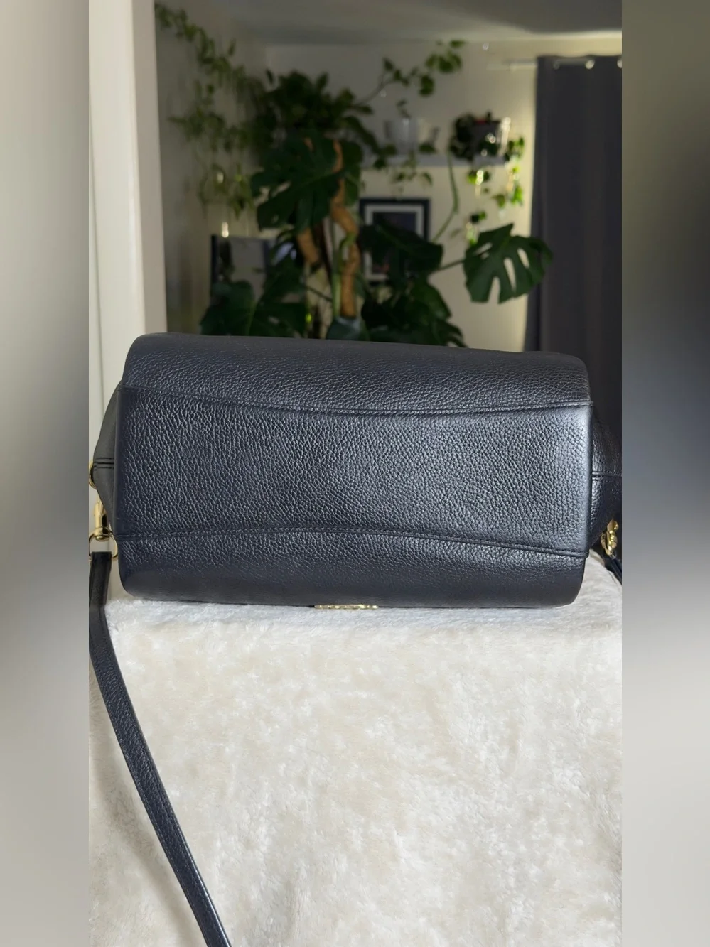 COACH Black Elise Satchel Pebbled Leather Crossbody Shoulder Bag Gold Hardware 7